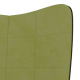 Poltrona Relax con Poggiapiedi Verde Chiaro in Velluto e PVC