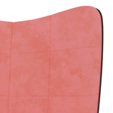 Poltrona Relax con Poggiapiedi Rosa in Velluto e PVC