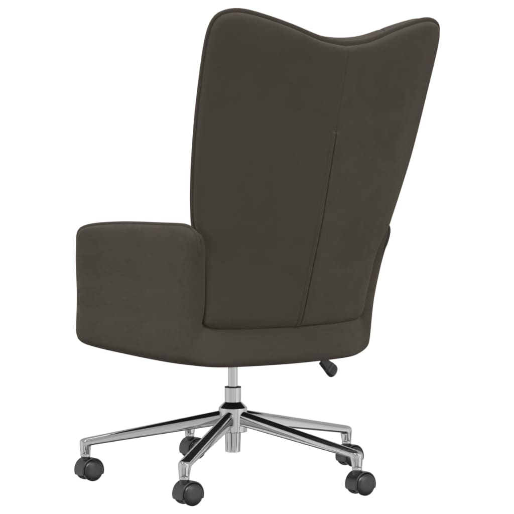 vida XL Poltrona Relax Grigio Scuro in Velluto