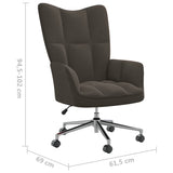 vida XL Poltrona Relax Grigio Scuro in Velluto