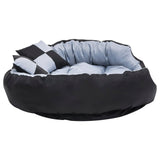 Cuscino per Cani Reversibile Lavabile Grigio e Nero 110x80x23cm