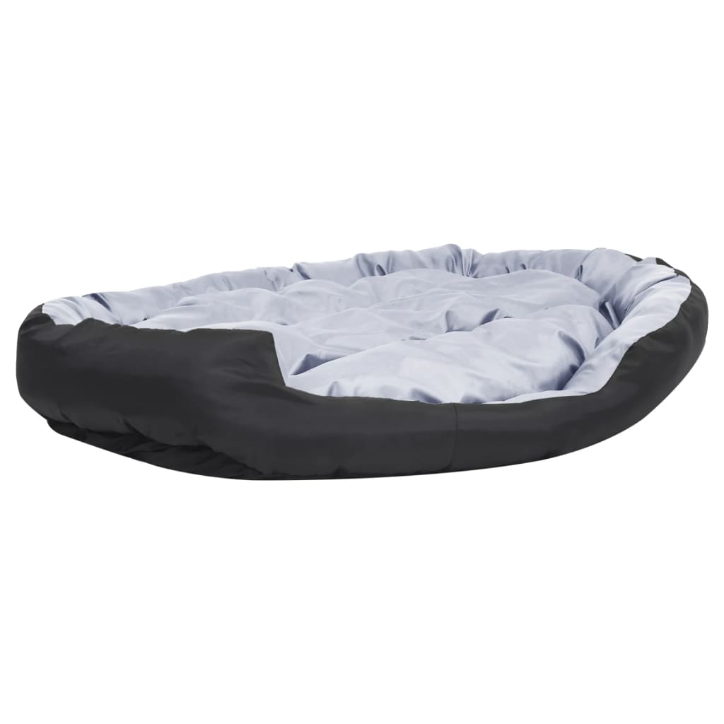 Cuscino per Cani Reversibile Lavabile Grigio Nero 150x120x25 cm