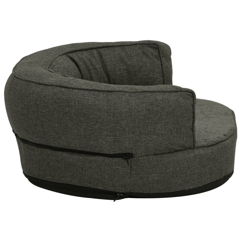 Materasso Ergonomico per Cani 75x53 cm Pile Lino Grigio Scuro