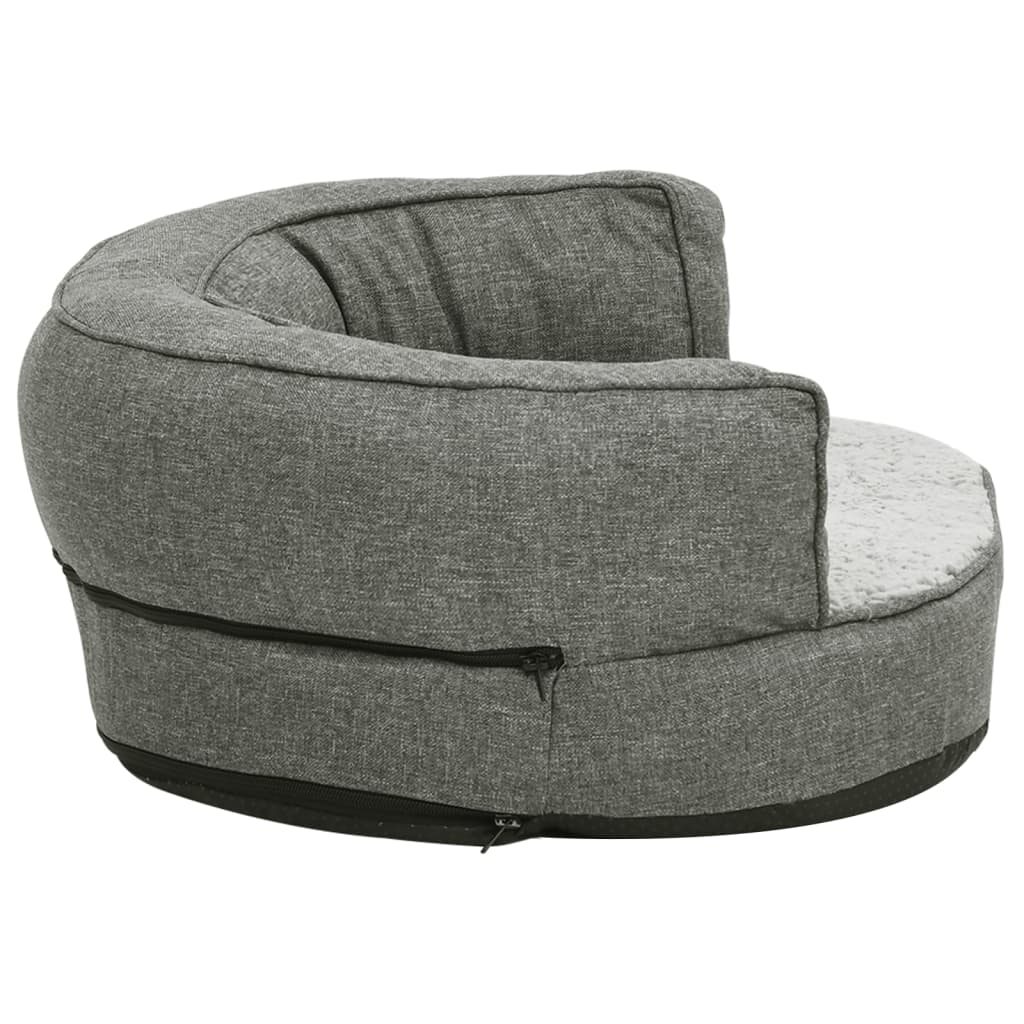 Materasso Ergonomico per Cani 75x53 cm Pile Effetto Lino Grigio