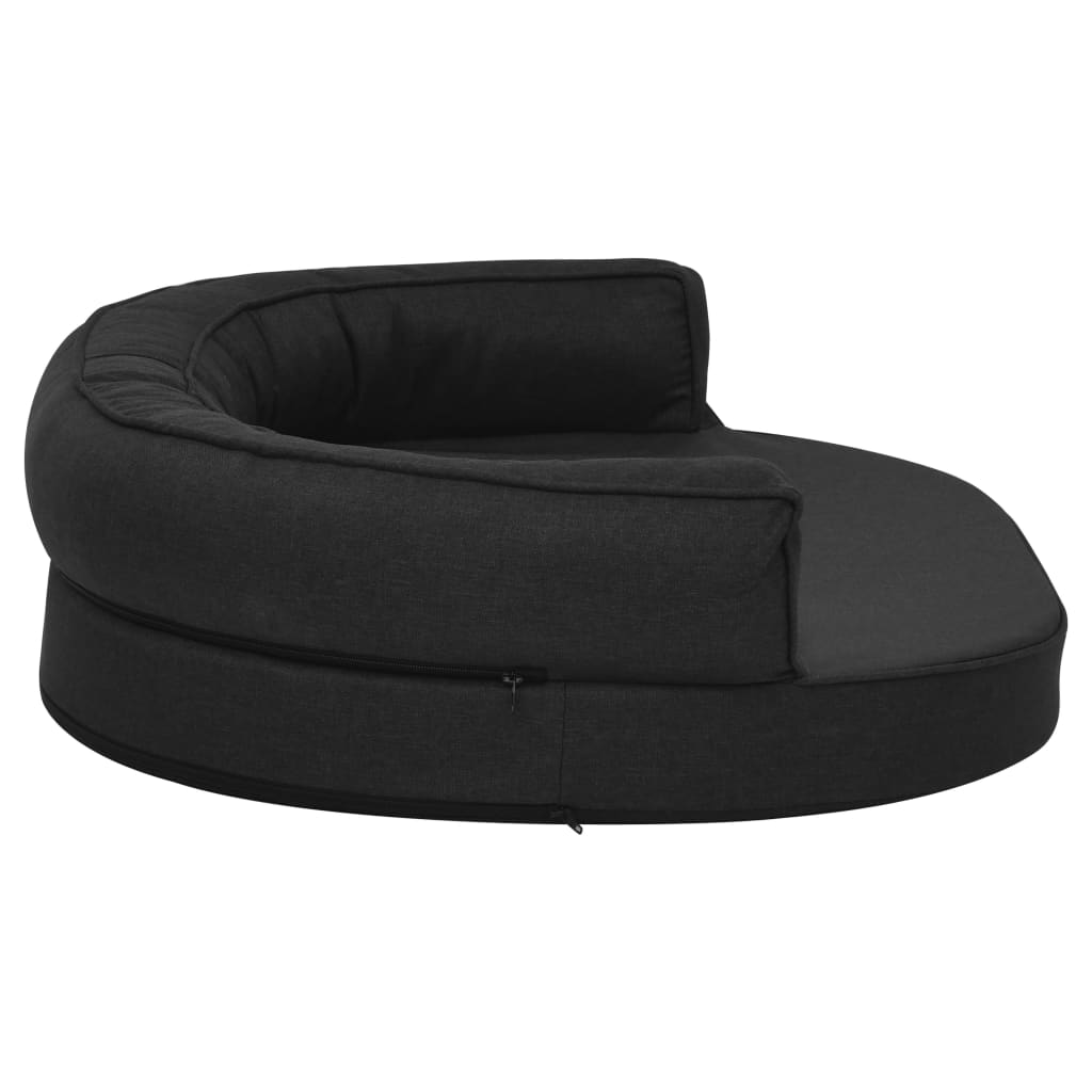 Materasso Ergonomico per Cani 75x53 cm Effetto Lino Nero