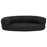 Materasso Ergonomico per Cani 75x53 cm Pile Effetto Lino Nero