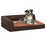 Materasso Ergonomico per Cani 75x53cm Pile Effetto Lino Marrone