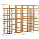 Divisorio a 6 Pannelli in Legno Massello di Abete 242,5x180 cm