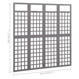 Divisorio a 4 Pannelli in Legno di Abete Grigio 161x180 cm