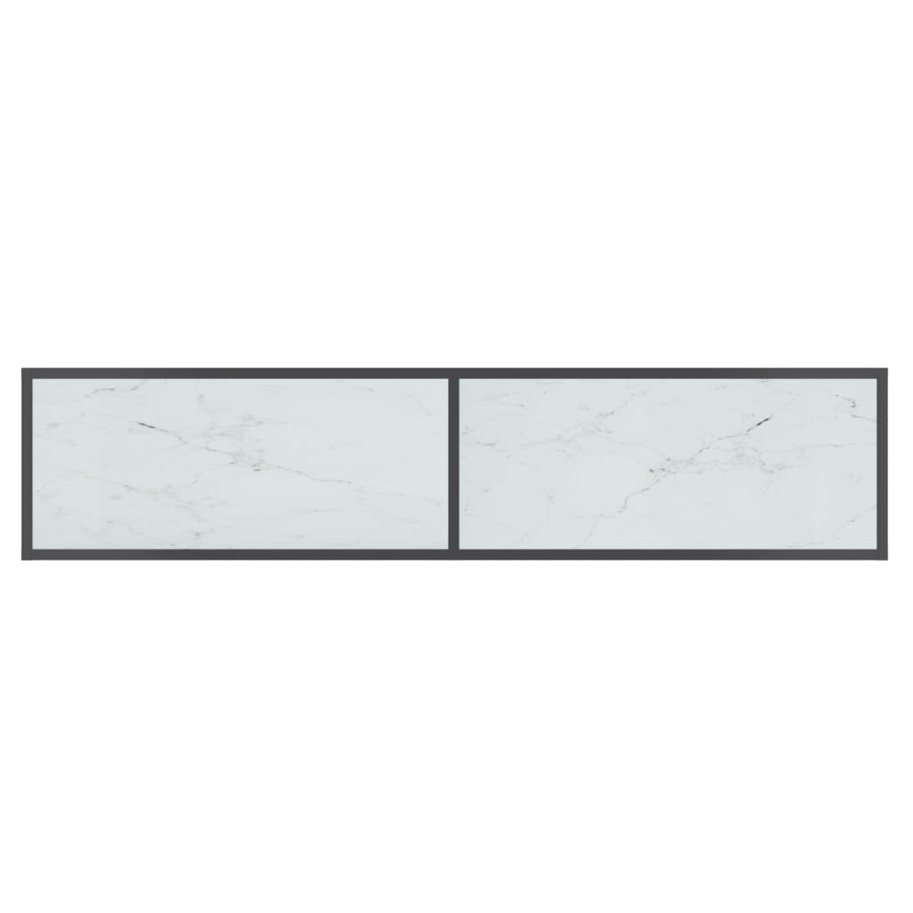 Tavolo Consolle Bianco 160x35x75,5 cm in Vetro Temperato