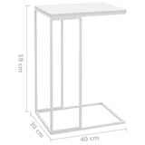 Tavolino da Salotto Bianco 40x30x59 cm in Legno Multistrato