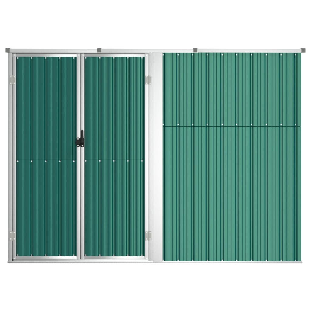 Capanno per Attrezzi Verde 225x89x161 cm in Acciaio Zincato