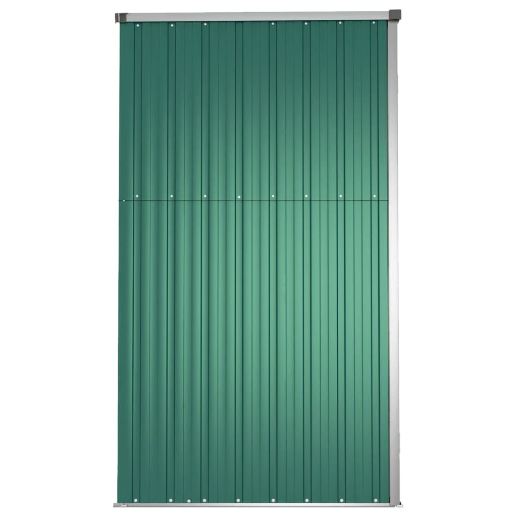 Capanno per Attrezzi Verde 225x89x161 cm in Acciaio Zincato