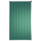 Capanno per Attrezzi Verde 225x89x161 cm in Acciaio Zincato