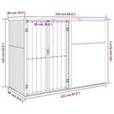Capanno per Attrezzi Verde 225x89x161 cm in Acciaio Zincato