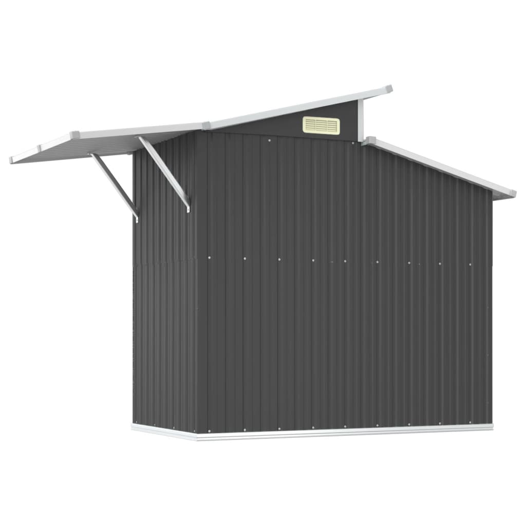 Capanno da Giardino Antracite 270x130x208,5 cm Acciaio Zincato