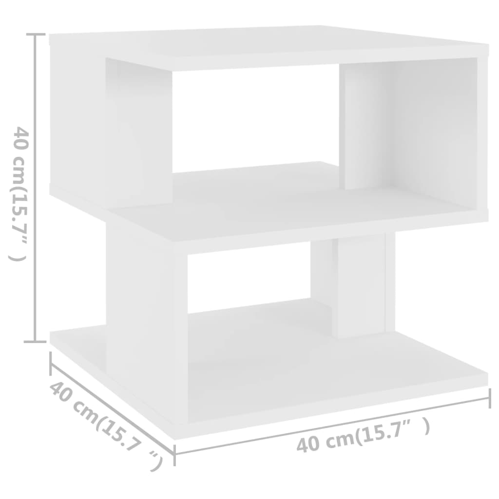 Tavolino Bianco 40x40x40 cm in Legno Multistrato