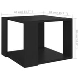 Tavolino da Salotto Nero 40x40x30 cm in Legno Multistrato