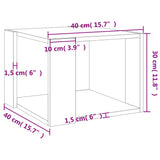 Tavolino da Salotto Grigio Cemento 40x40x30cm Legno Multistrato