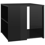 Tavolino Nero Lucido 50x50x45 cm in Legno Multistrato