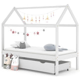 Giroletto Bambini con Cassetto Bianco Pino Massello 80x160 cm