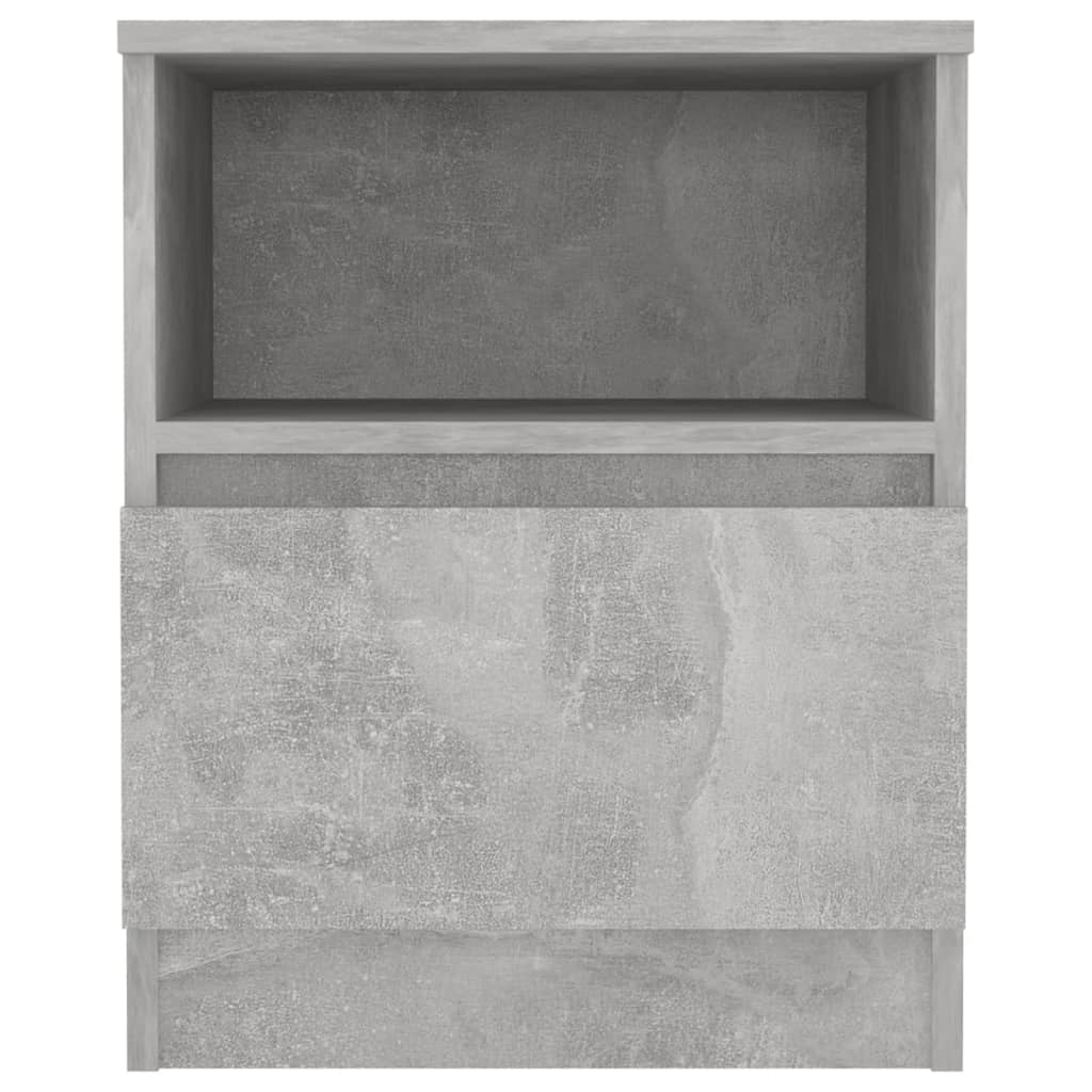 Comodino Grigio Cemento 40x40x50 cm in Legno Multistrato