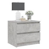 Comodino Grigio Cemento 50x39x43,5 cm in Legno Multistrato