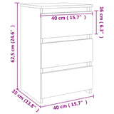 Comodino Rovere Sonoma 40x35x62,5 cm in Legno Multistrato