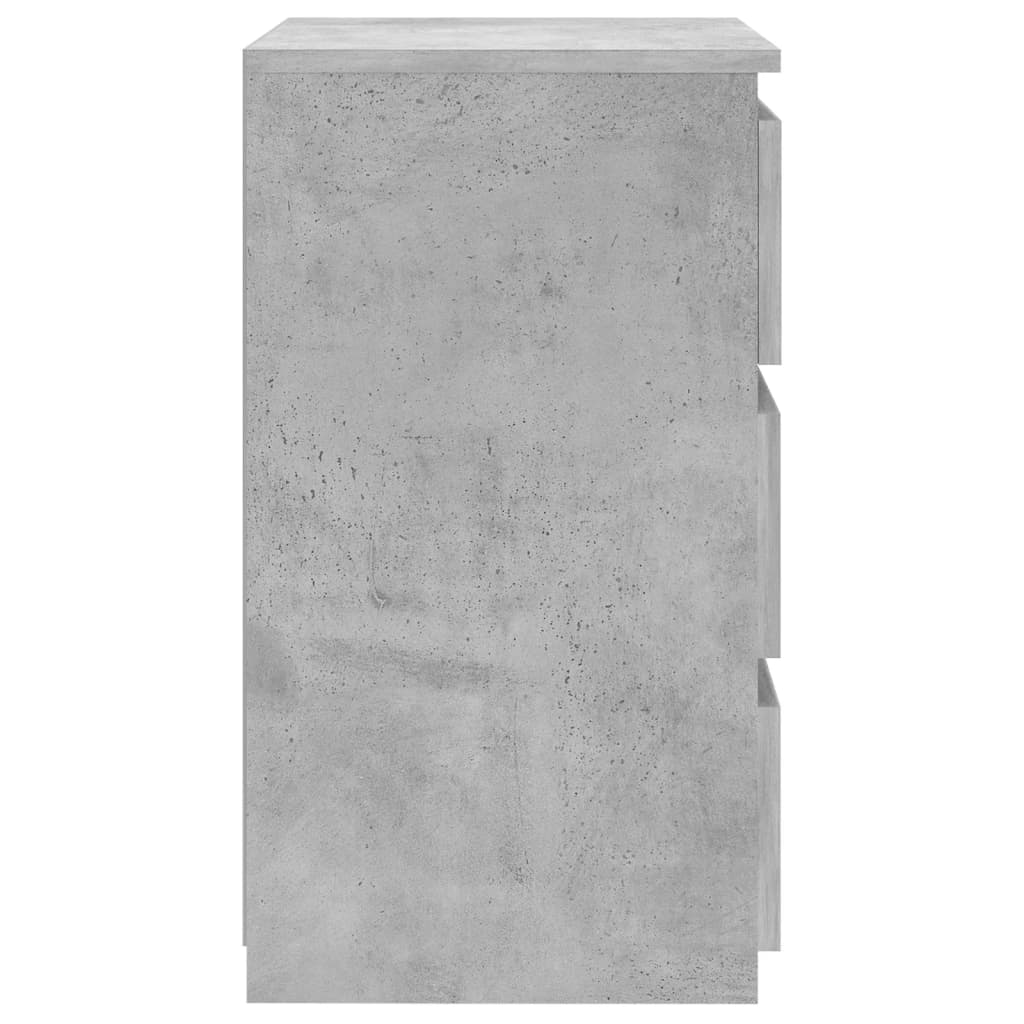 Comodino Grigio Cemento 40x35x62,5 cm in Legno Multistrato