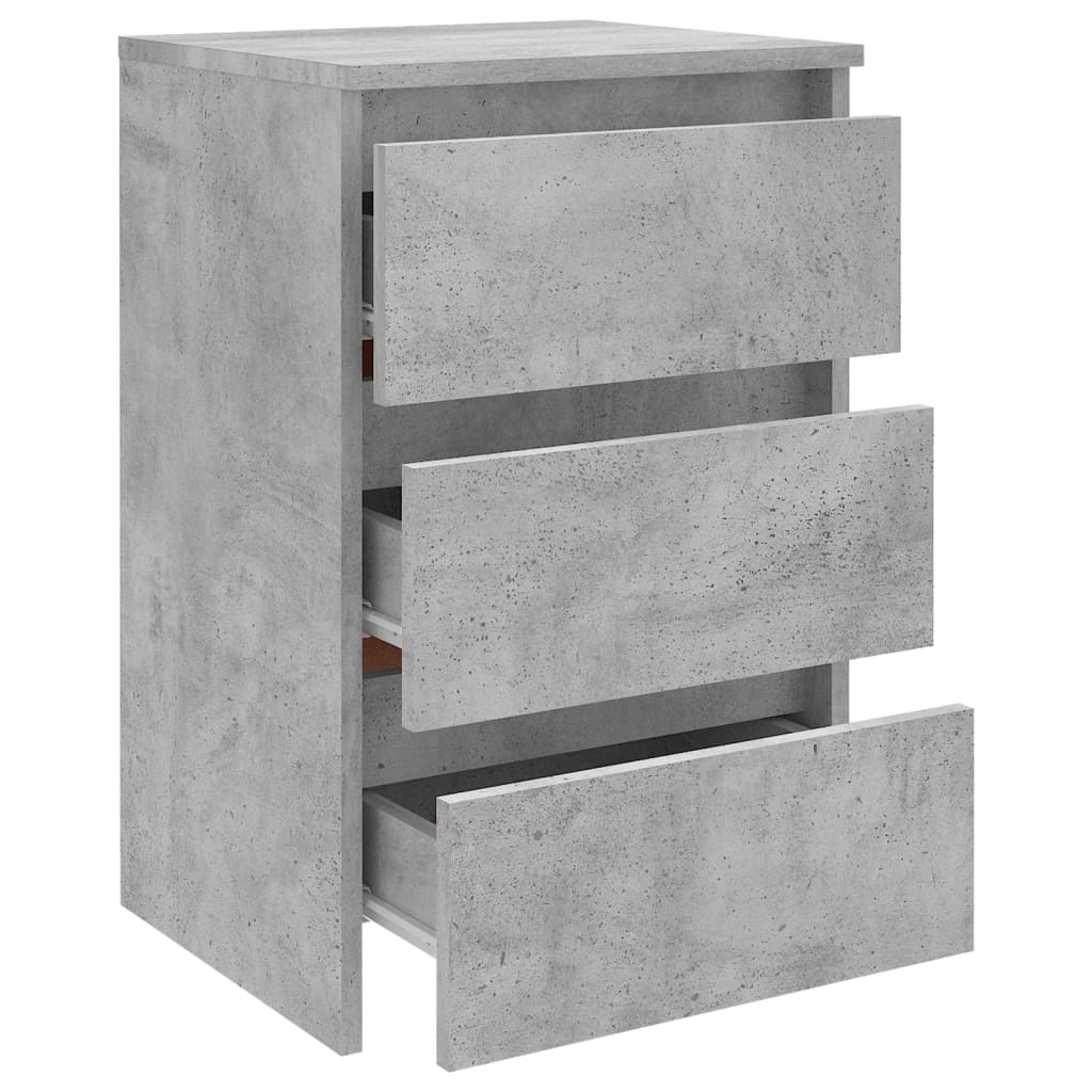 Comodino Grigio Cemento 40x35x62,5 cm in Legno Multistrato