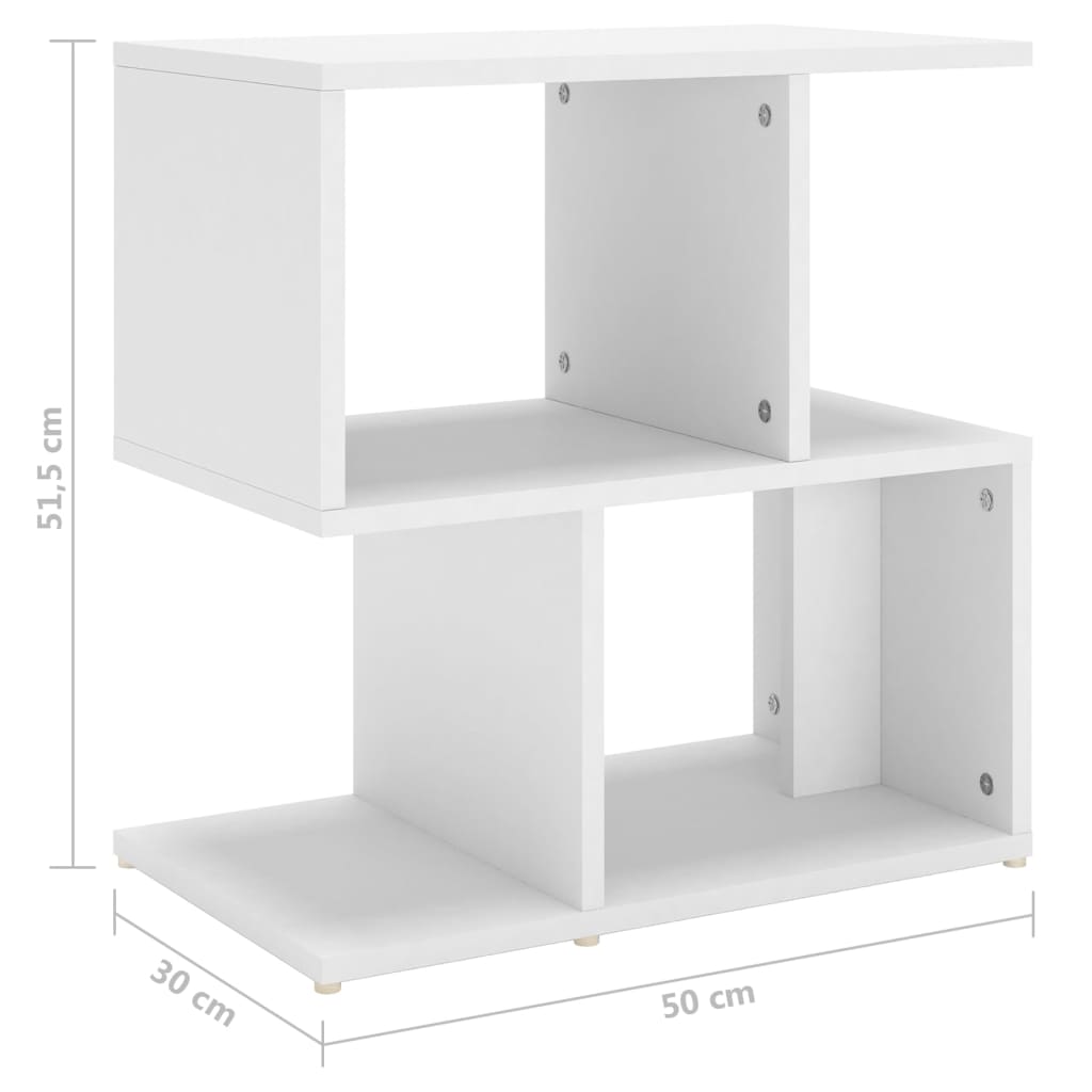 Comodino Bianco 50x30x51,5 cm in Legno Multistrato