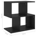 Comodino Nero 50x30x51,5 cm in Legno Multistrato