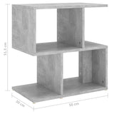 Comodino Grigio Cemento 50x30x51,5 cm in Legno Multistrato