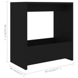 Tavolino Nero 50x26x50 cm in Legno Multistrato