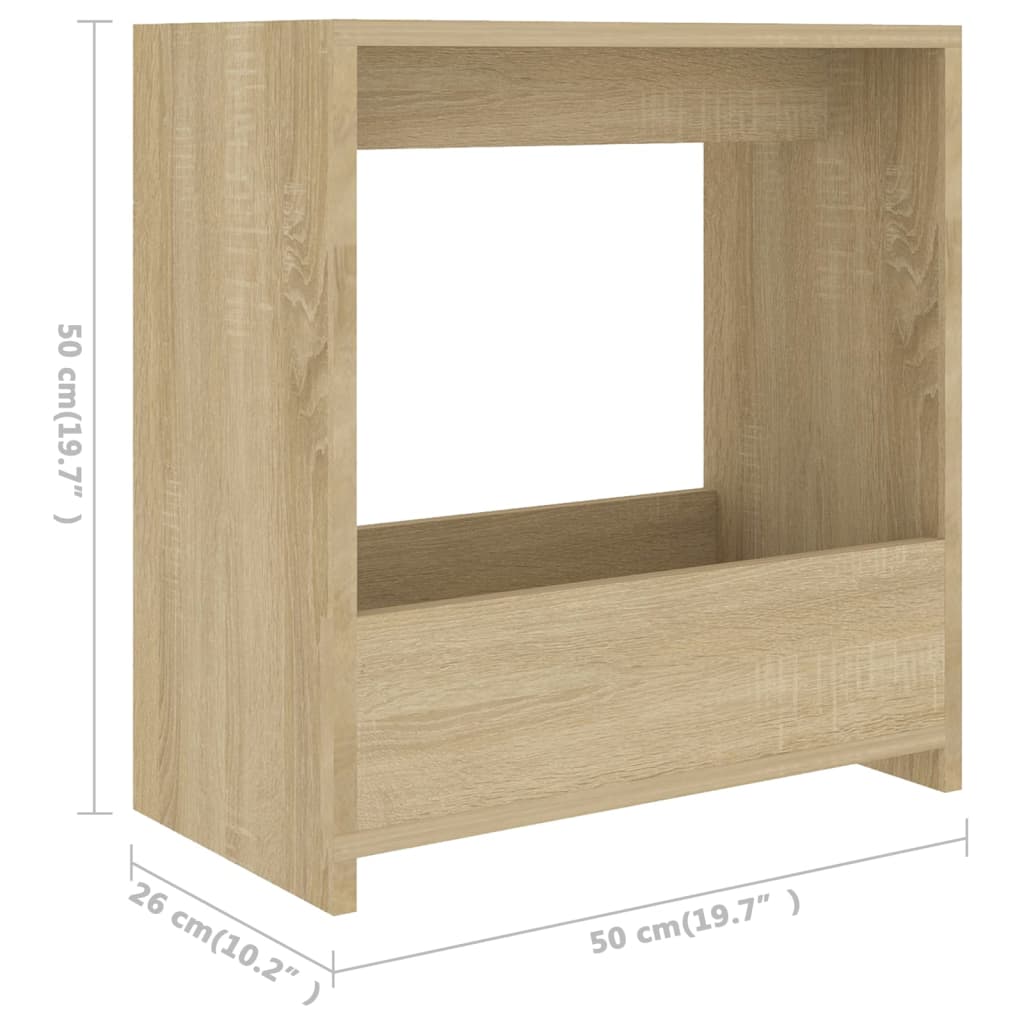 Tavolino Rovere Sonoma 50x26x50 cm in Legno Multistrato