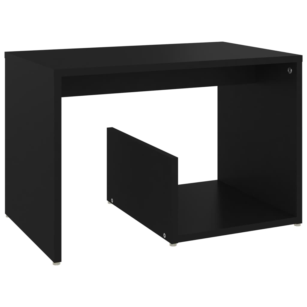 Tavolino Nero 59x36x38 cm in Legno Multistrato