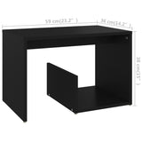 Tavolino Nero 59x36x38 cm in Legno Multistrato