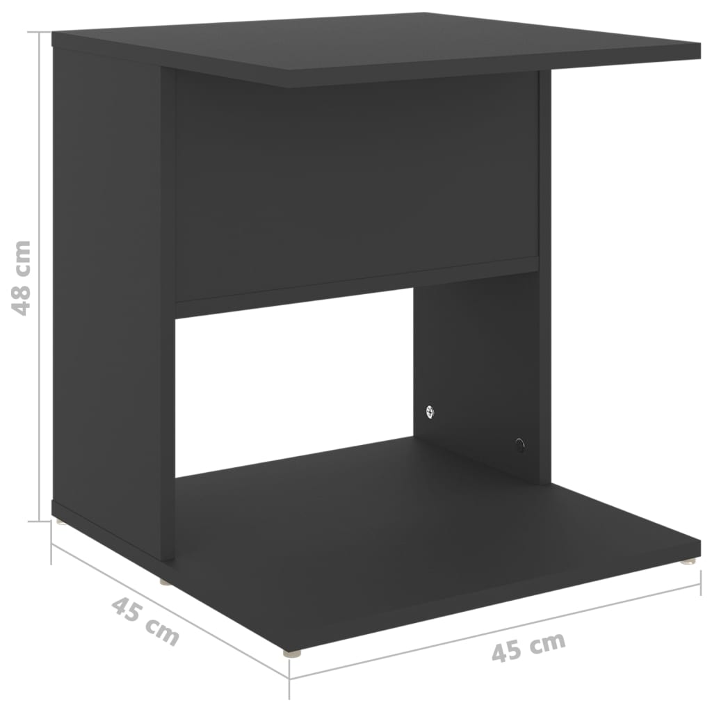 Tavolino Grigio 45x45x48 cm in Legno Multistrato