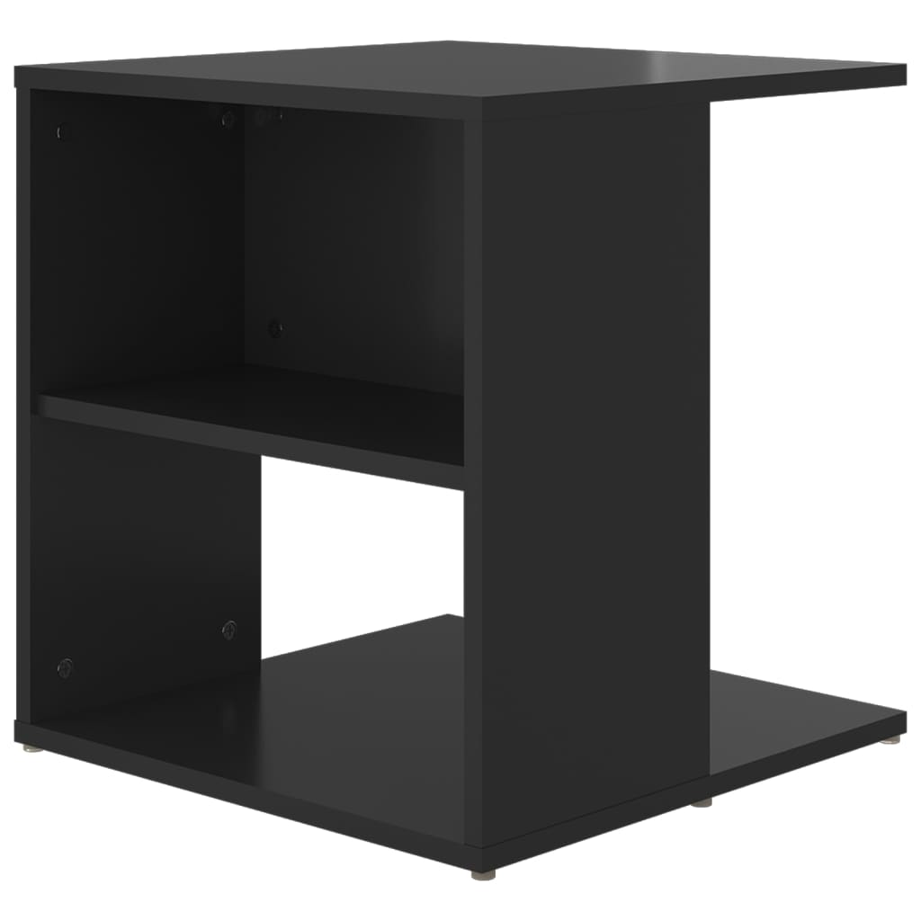 Tavolino Nero Lucido 45x45x48 cm in Legno Multistrato