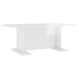 Tavolino Salotto Bianco Lucido 103,5x60x40cm Legno Multistrato