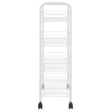 Carrello da Cucina con 4 Ripiani Bianco 46x26x64 cm in Ferro