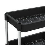 Carrello da Cucina 5 Ripiani Nero 42x29x128 cm Ferro e ABS