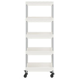 Carrello da Cucina 5 Ripiani Bianco 42x29x128 cm Ferro e ABS