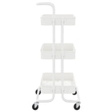 Carrello da Cucina 3 Ripiani Bianco 42x35x85 cm Ferro e ABS