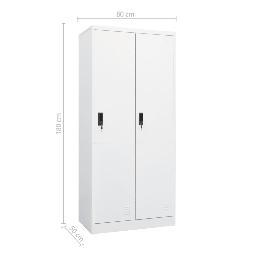 Armadio Bianco 80x50x180 cm in Acciaio