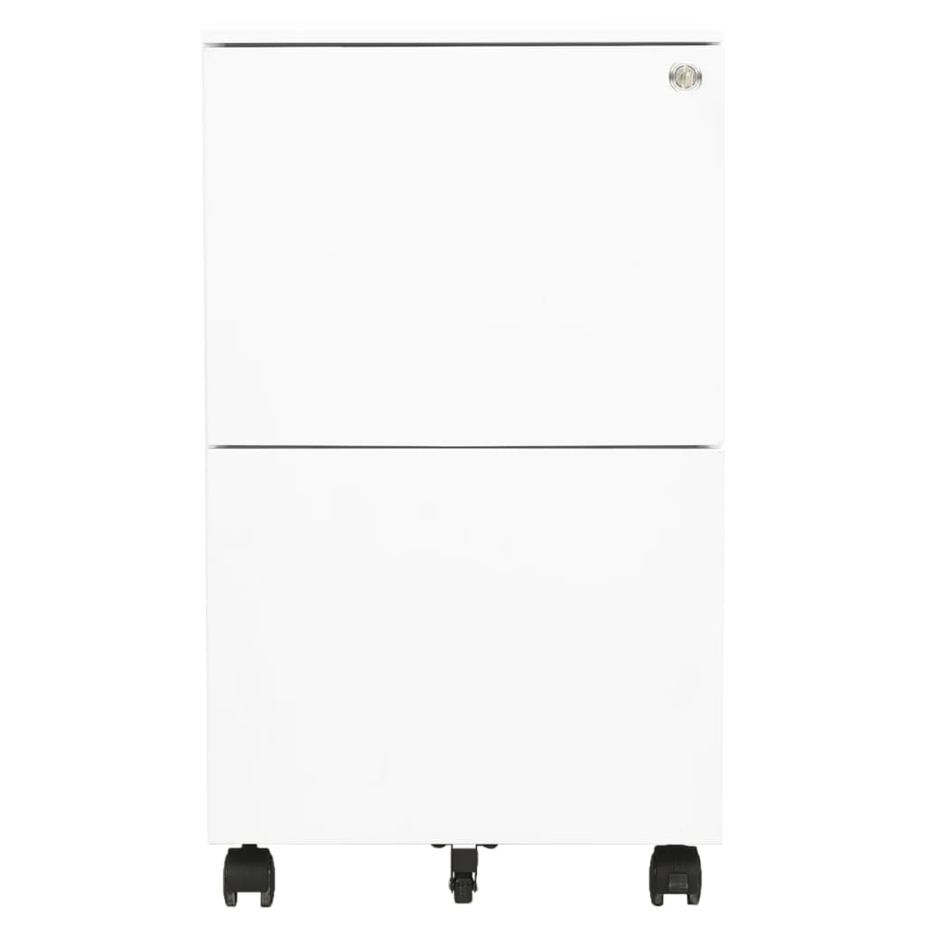 Schedario Mobile Bianco 39x45x67 cm in Acciaio