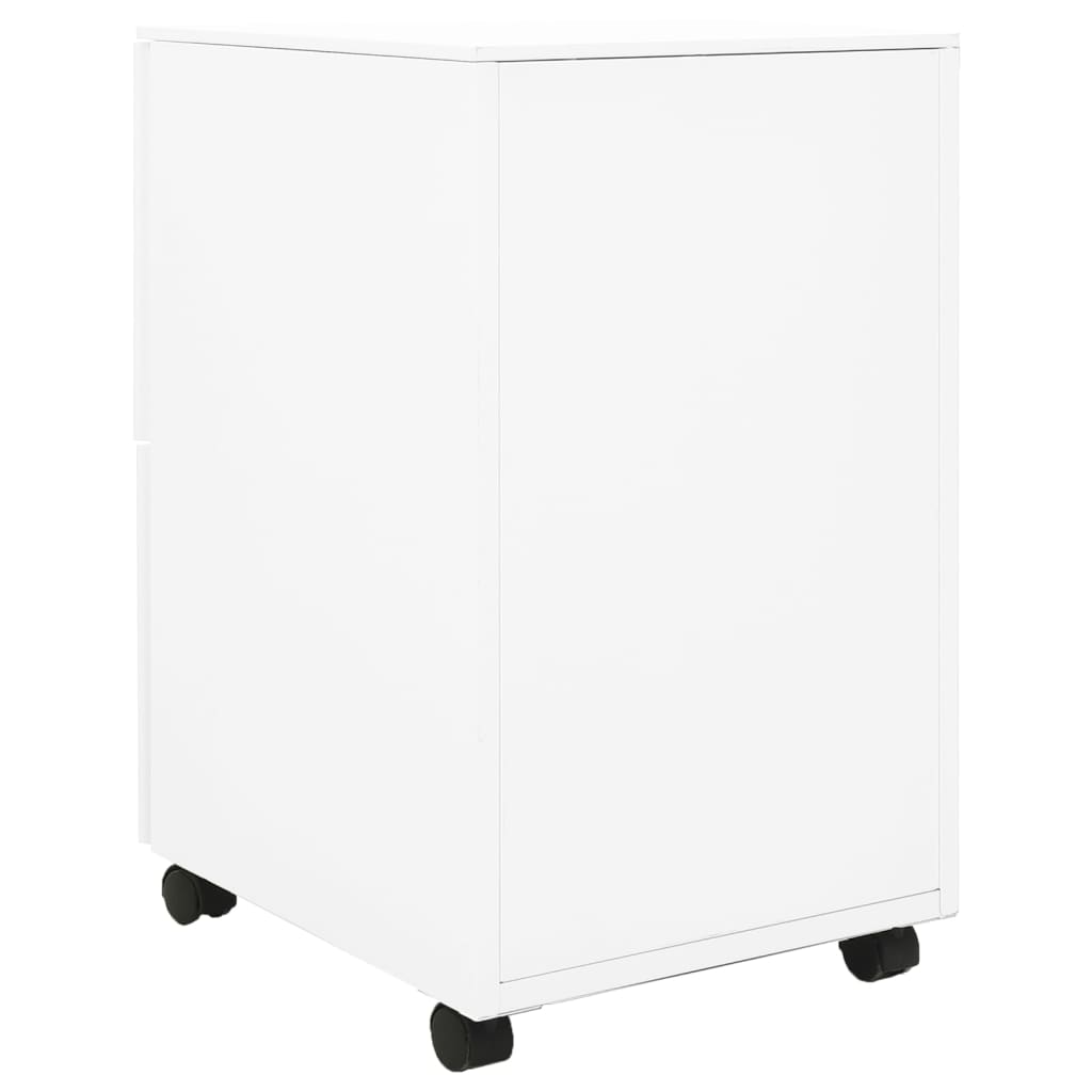 Schedario Mobile Bianco 39x45x67 cm in Acciaio