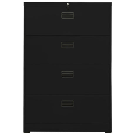 Armadio Classificatore Nero 90x46x164 cm in Acciaio