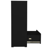 Armadio Classificatore Nero 90x46x164 cm in Acciaio