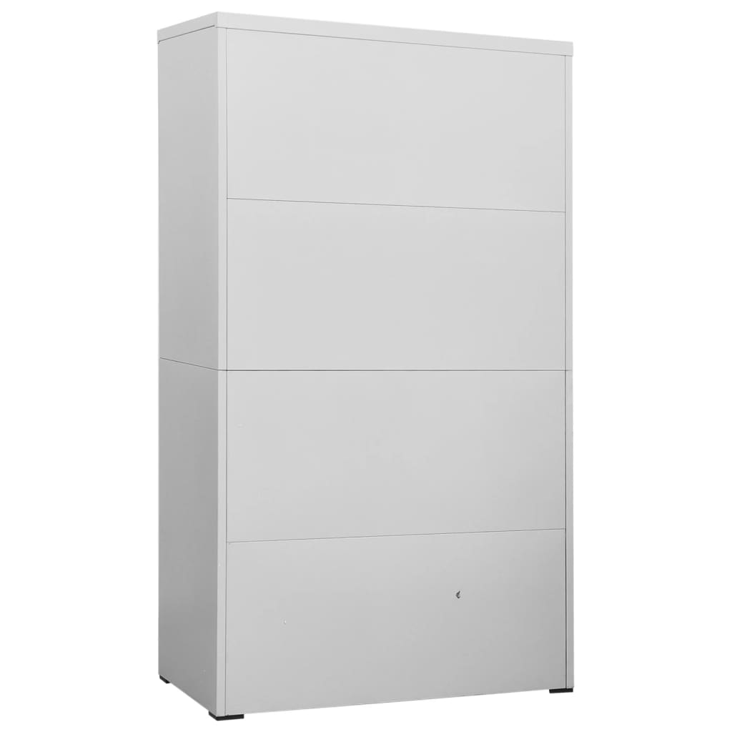 Armadio Classificatore Grigio Chiaro 90x46x164 cm in Acciaio